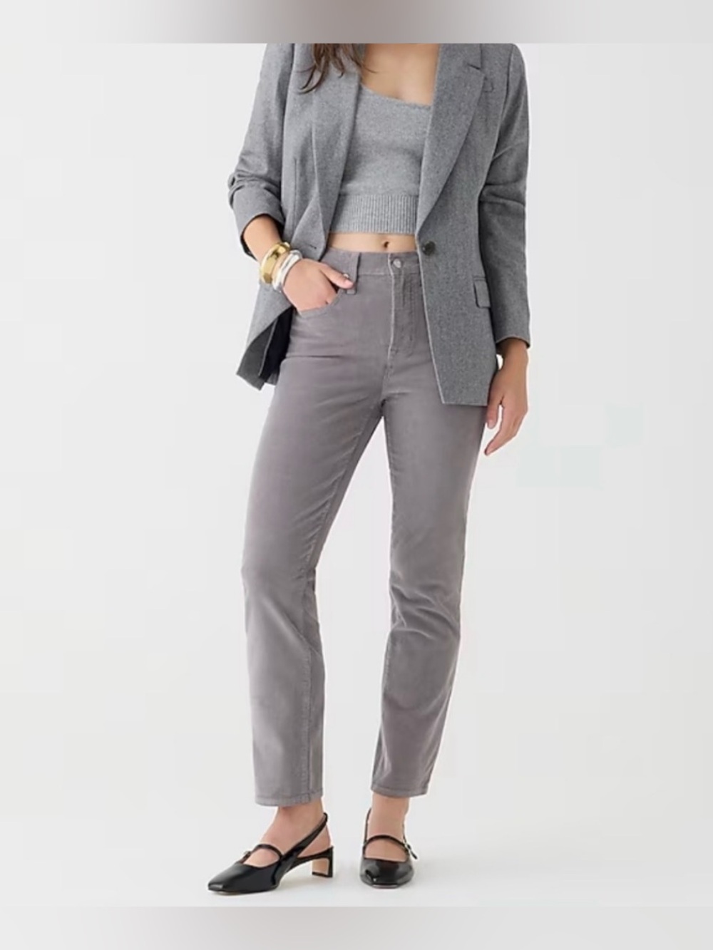 NWT J. Crew Vintage Slim Straight Corduroy Pant Grey Size 26 | Women’s Corduroy